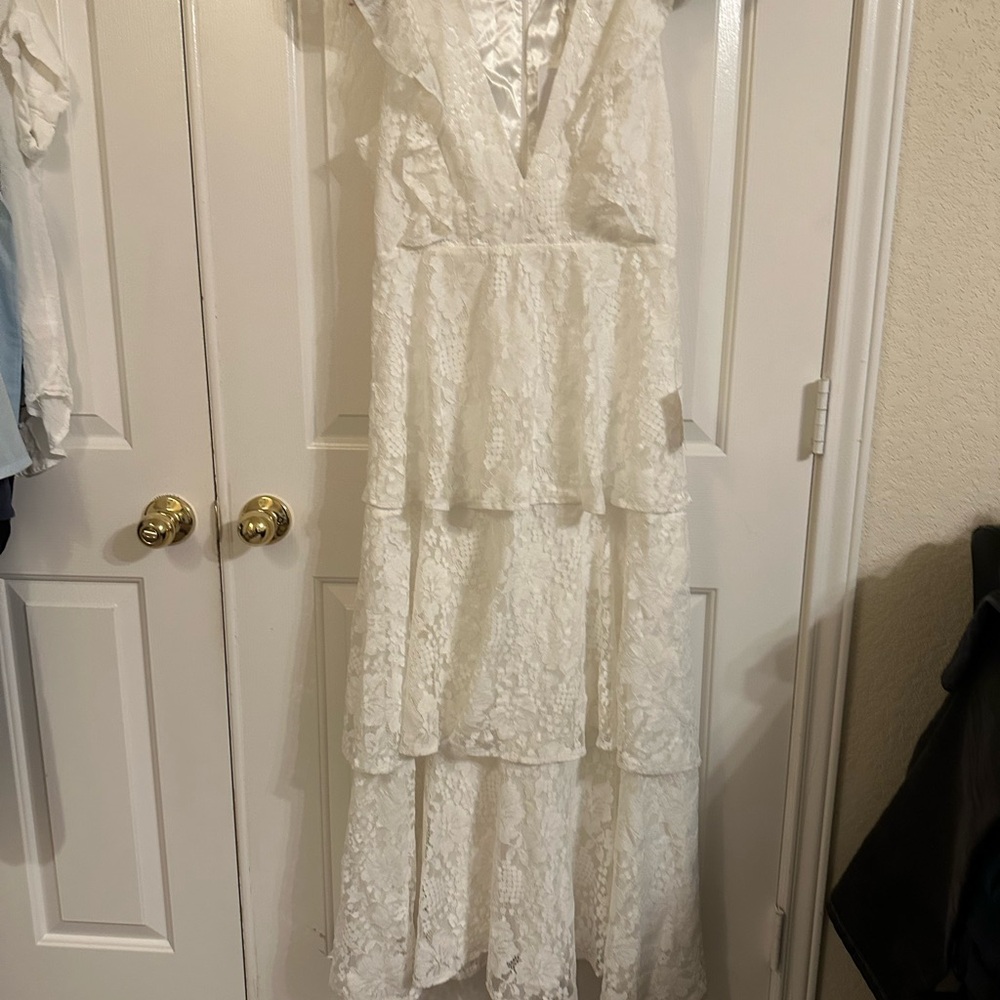 Elegant White Lace Dress from Lulu’s